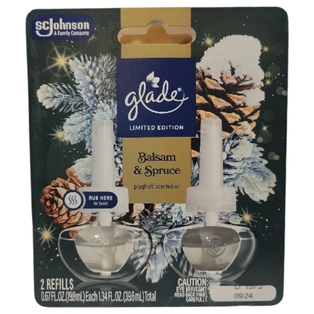 Glade® PlugIns® Refills Air Freshener, Balsam & Spruce, 1.34oz., 2 count